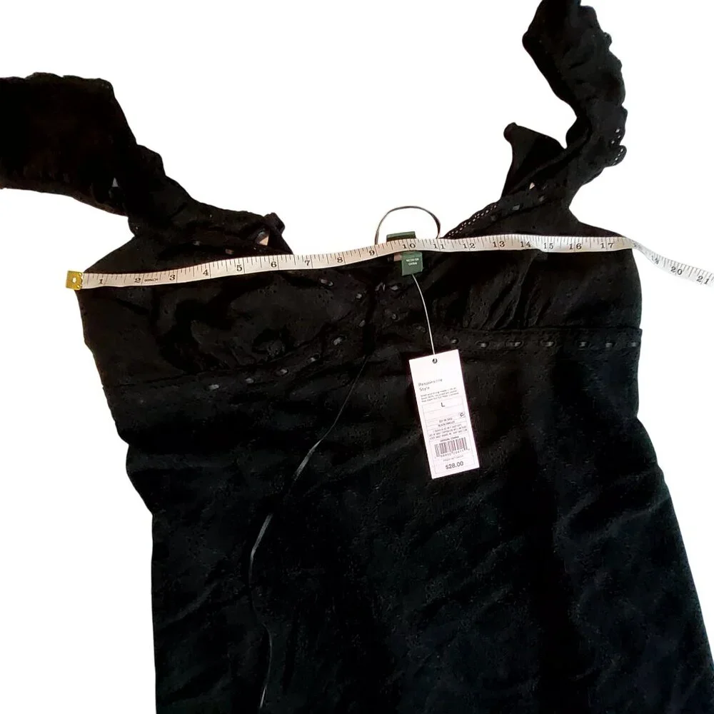 Wild Fable Off-The-Shoulder Black Lace Dress With Lining & Tags lace design - Picture 6 of 12